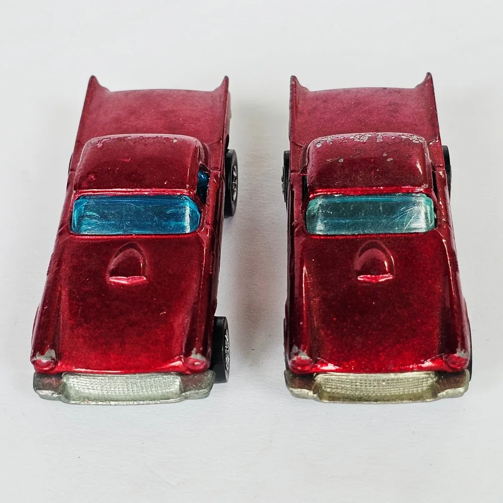 1977 Hot Wheels 57 Thunderbird Metallic Red Diecast Car Lot 2pc Vintage Toy